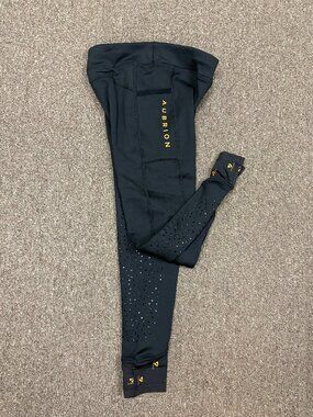 Aubrion Youth  Porter Winter Riding Tights- Jet Black